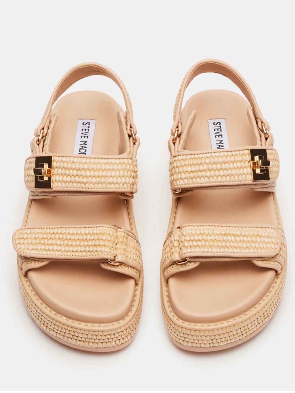 Steve Madden Tan Woven Platform Sandals